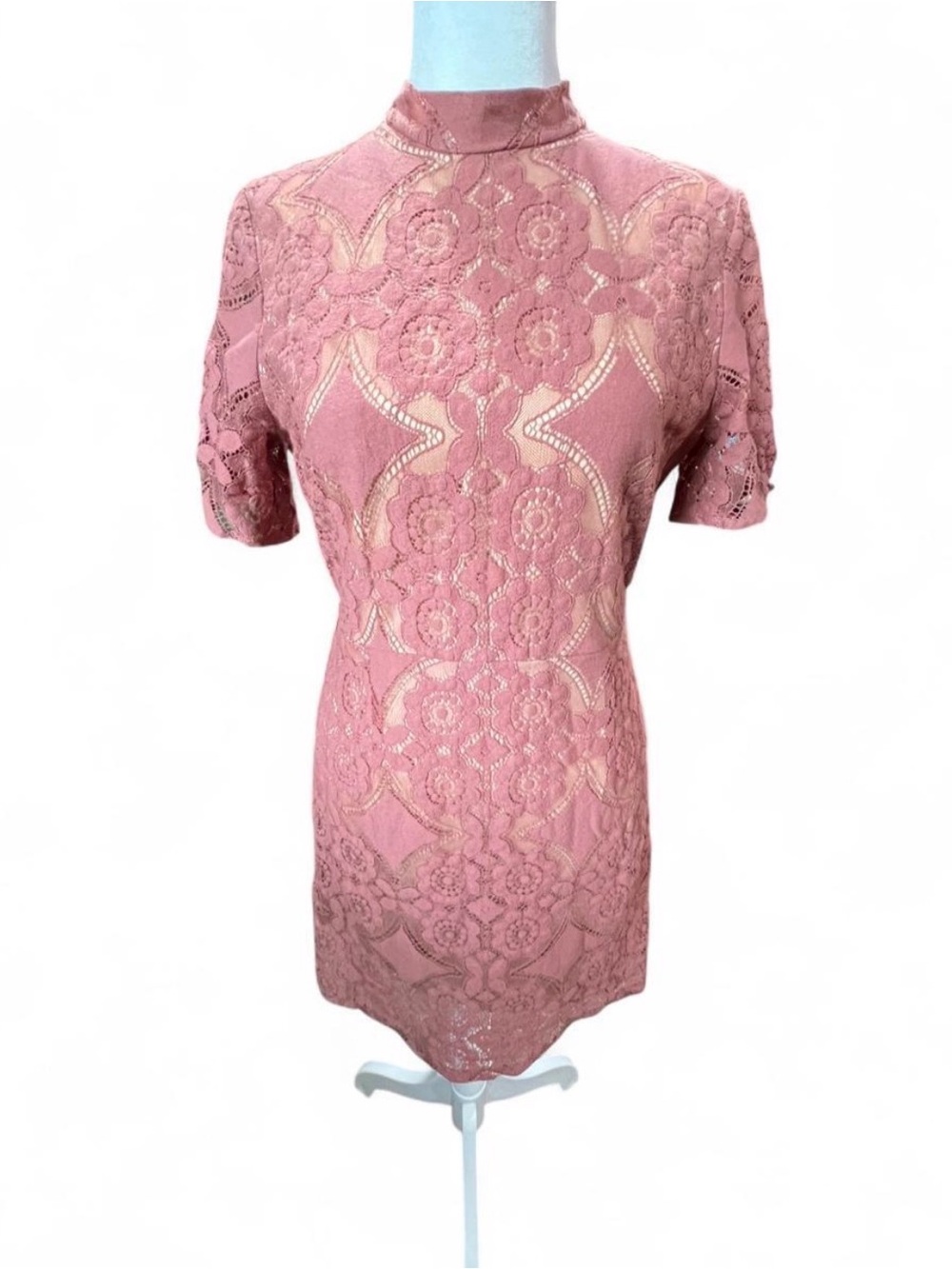 Altar'd State Rose Pink Lace Dress
